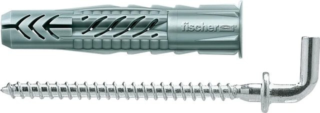 Fischer Universaldübel UX aus Nylon mit Winkelhaken, Farbe Grau, Durchmesser: 10 mm, Länge: 60 mm, 2 Stück - Bild 1