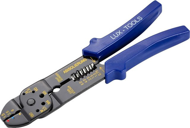 LUX-TOOLS Kabelschuhklemmzange Classic aus gehärtetem Stahl in Blau, Länge: 225 mm - Bild 1