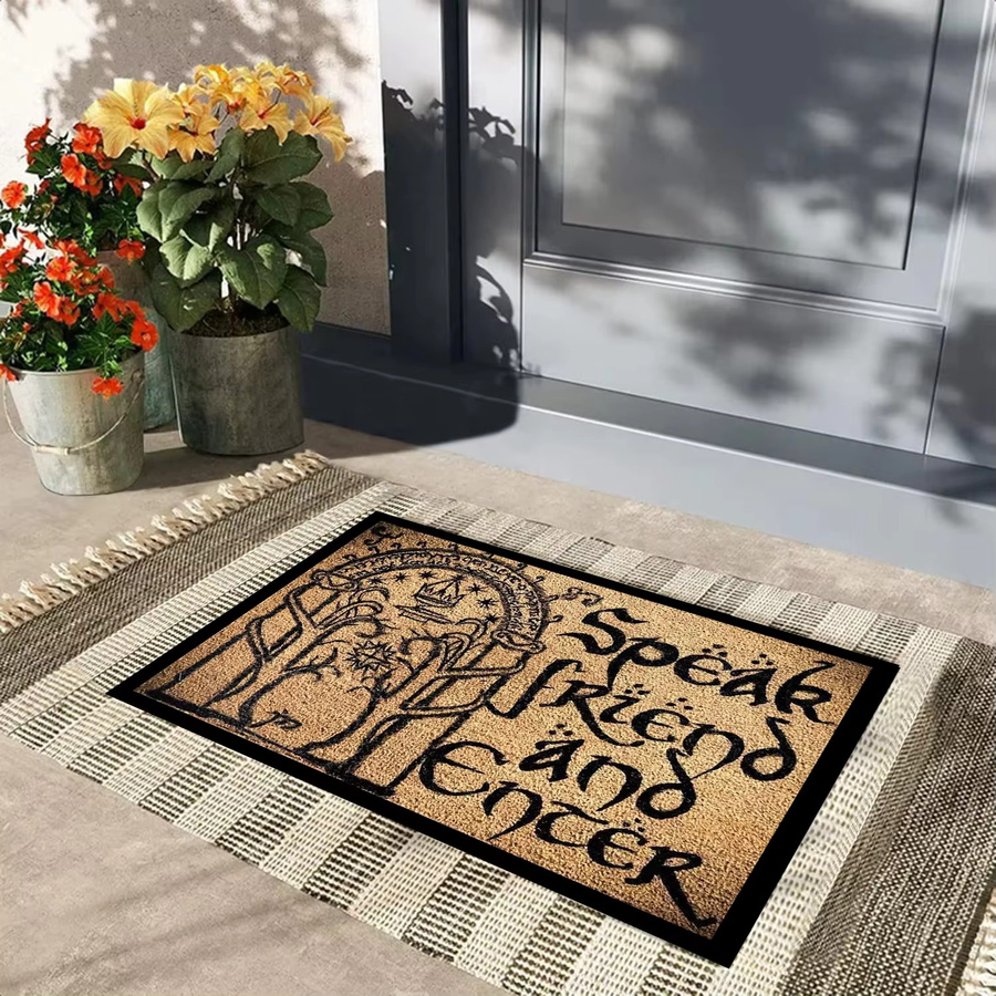 VIKAMA Herr der Ringe Teppich Mittelerde Motiv Fußmatte für Flur und Eingangsbereich B/B/H: 60 x 40 x 1 cm - Bild 2