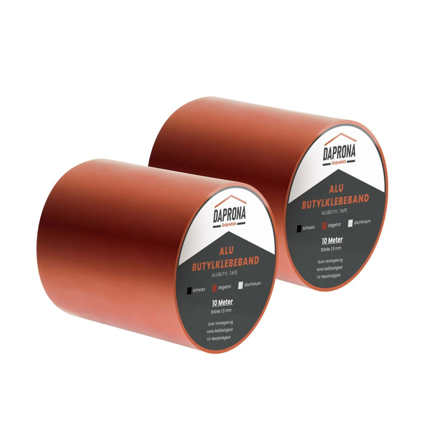 Daprona Butylband Dichtband als Reparaturband in Ziegelrot mit Silber, Breite: 150 mm, Länge: 10 m (2 Rollen) - Bild 2