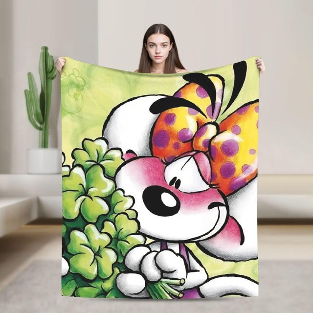 Diddl Plüschdecke von Tinika Chen, Flanell Überwurfdecke für Kinder, Mehrfarbig, B x H: 75 x 100 cm - Bild 1