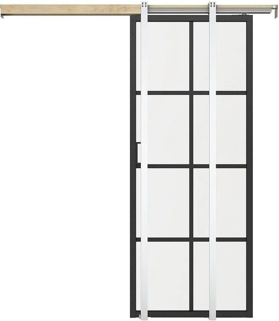 Vente-unique Schiebetür Wilden in Schwarz, Breite: 93 cm - Bild 1