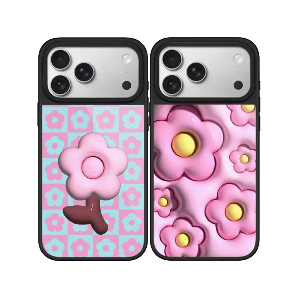 Magnetische Handyhülle mit Sakura-Blüten-Handyanhänger für iPhone 12 bis iPhone 17 Pro Max und iPhone 17 Air in Pink - Bild 1