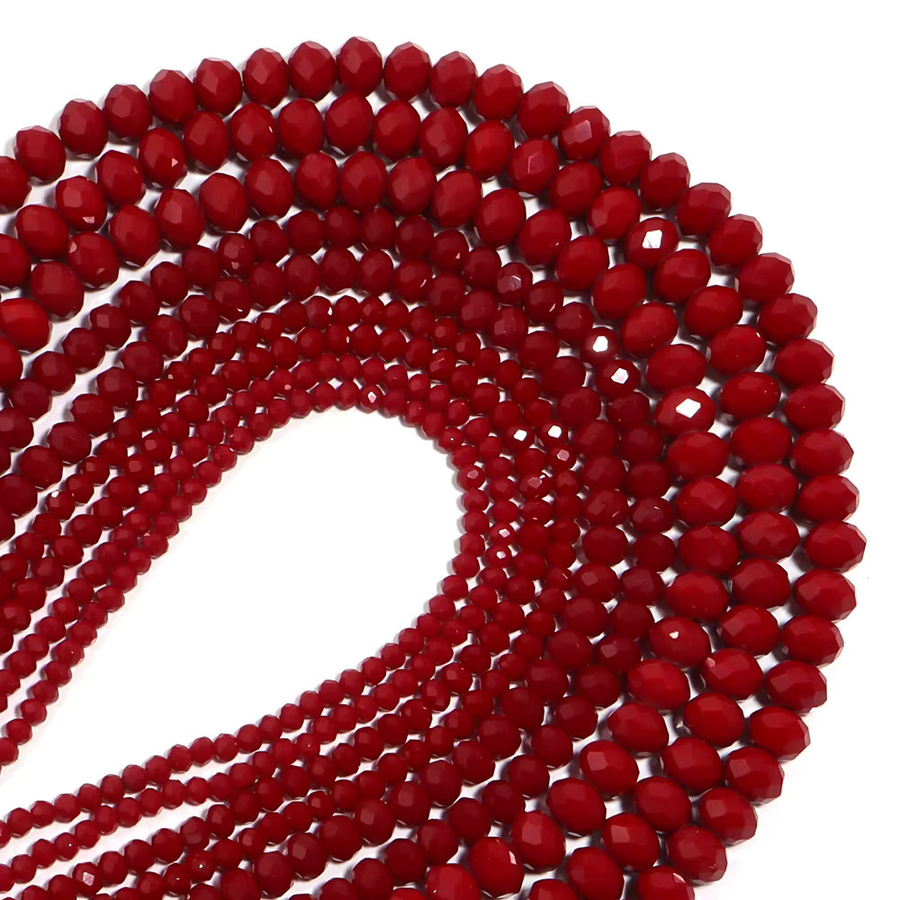 Louleur Kristallperlen, rote Rondell-Abacus-Glasperlen, 3 4 6 8mm - Bild 4