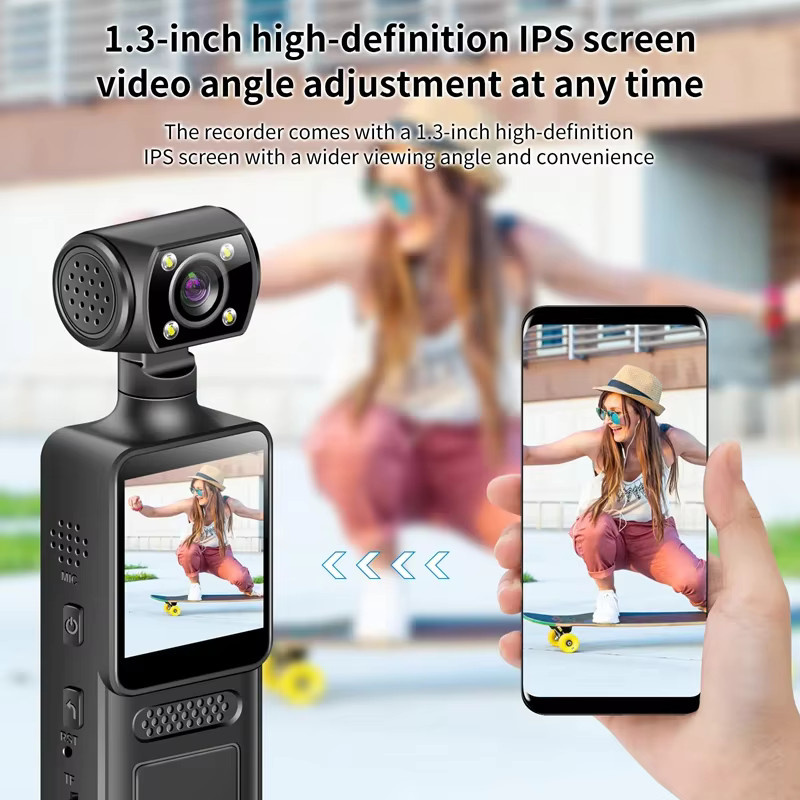 Lenovo Mini Action Kamera 4K HD mit 180 Grad drehbarem Objektiv, WiFi und Infrarot-Nachtsicht, Schwarz - Bild 3