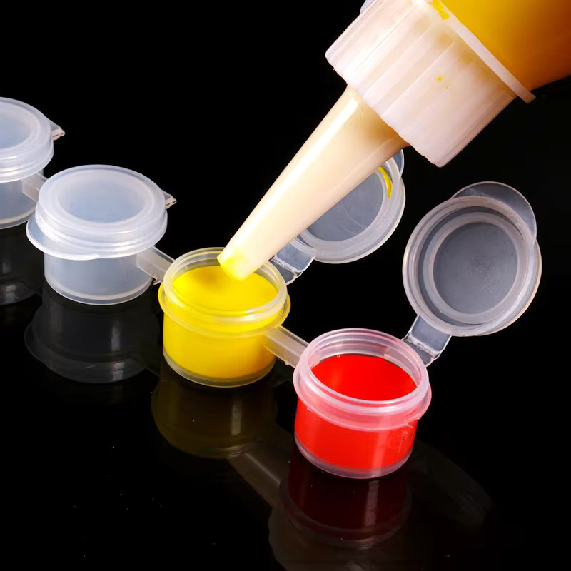 JETTING Gelenk-Pigmentbox aus Kunststoff für Acrylfarben und Malzubehör, transparent, 5 bis 6 Stück - Bild 4