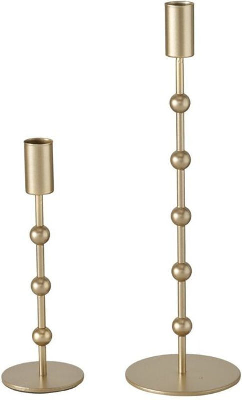 Boltze Kerzenleuchter Kimberly Gold Metall Kerzenständer für Stumpenkerzen und Tafelkerzen - Bild 1