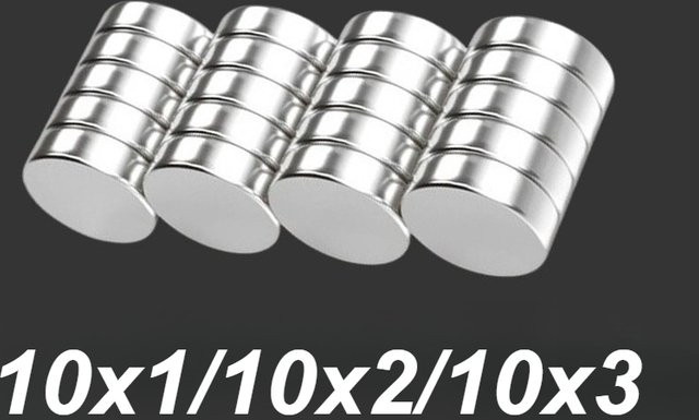 U-POLEMAG Magnet-Set in Silber für Komponentenverbindungen, Halsketten, Taschenschnallen und Whiteboard-Befestigung (10x1mm, 10x2mm, 10x3mm) - Bild 1