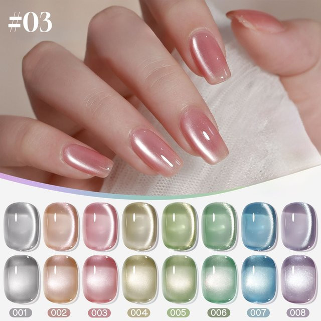 MIANEL Litchi Green Lotus Cat Eye Gel Nagellack, 12 ml, Schimmernd - Bild 1
