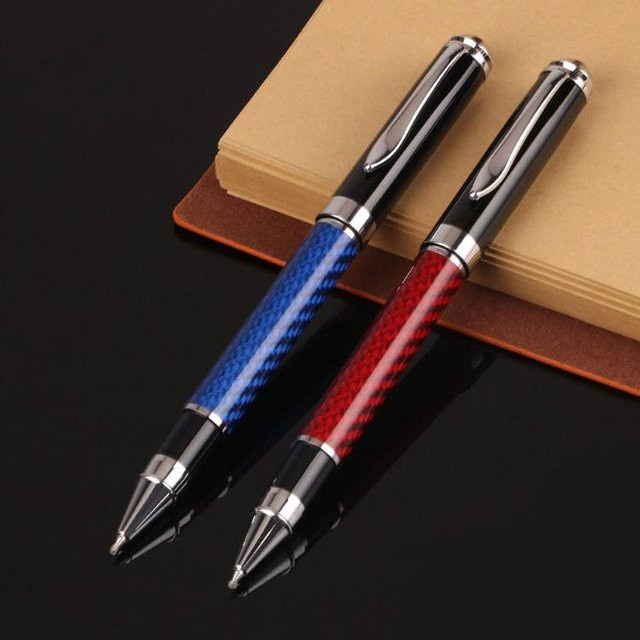 STONEGO Carbon Fiber Signature Pen Premium Metall Gelschreiber mit Micro Point 0,5 mm in Blau, Rot und Multicolour - Bild 1