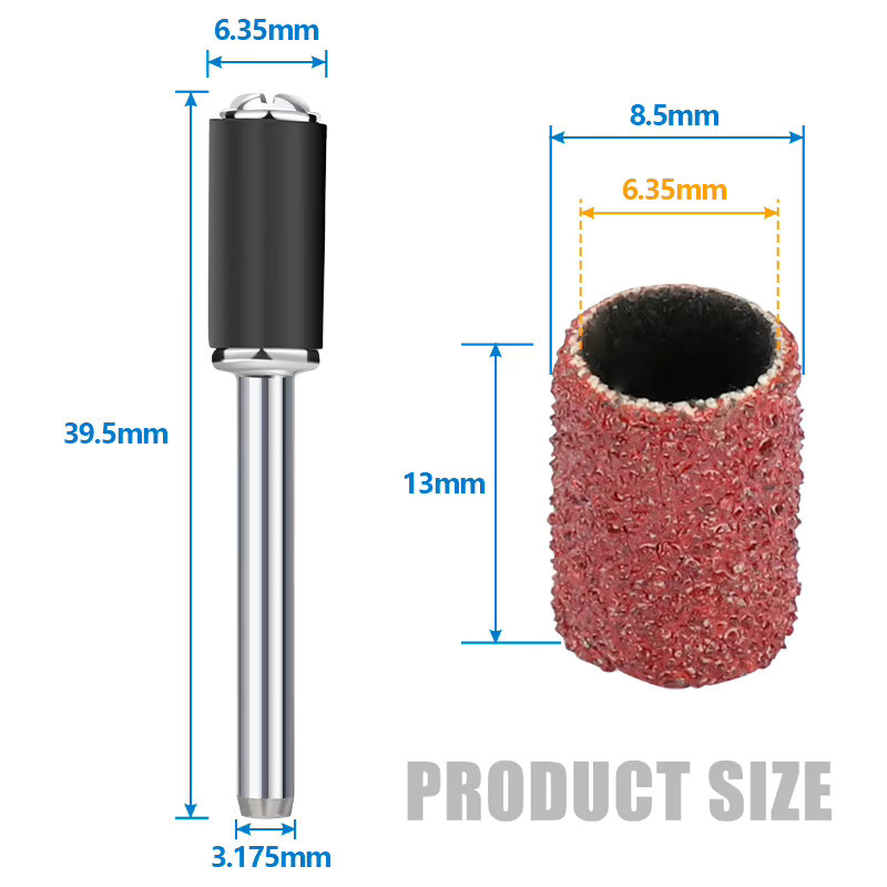 XCAN Trommelschleifset mit 1/8 Zoll Schaftdorn für Drehwerkzeuge und Dremel-Zubehör, 11–102 Stück, Multicolor - Bild 2