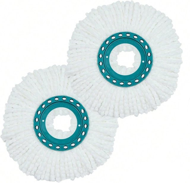 2er-Pack Leifheit Mikrofaser Mopp-Ersatz für Clean Twist Disc Mop System, Weiß, Breite: 35,0 cm - Bild 1