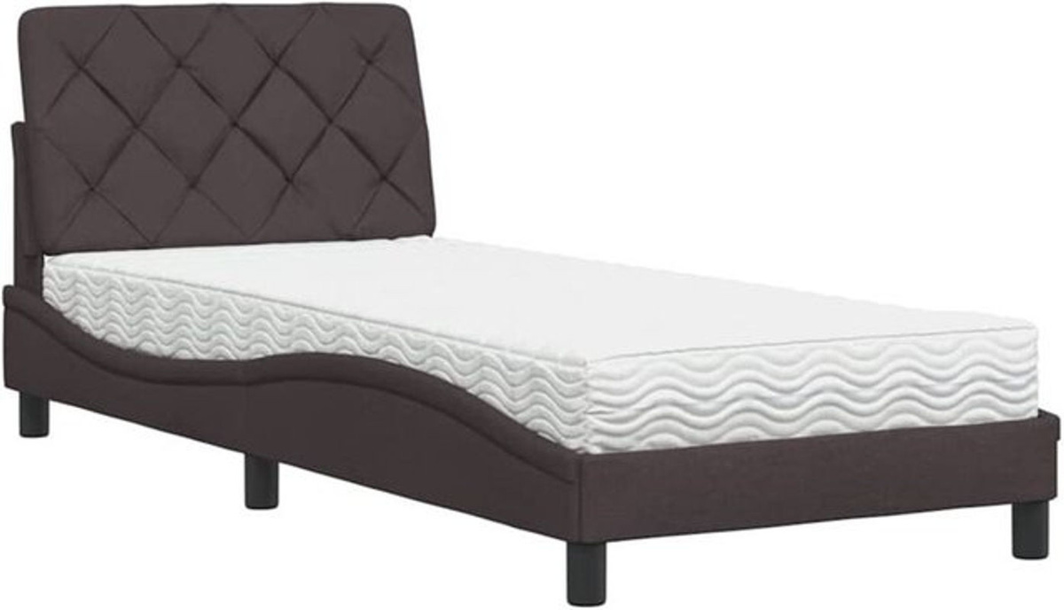 vidaxl Polsterbett mit Matratze aus Stoff in Braun und Weiß, B/T/H: 90 x 200 cm - Bild 1