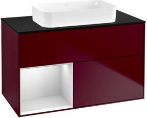 V&B Waschtischunterschrank Finion in Weiß Matt mit Regal links, Breite: 100 cm, Tiefe: 60,3 cm - Bild 1
