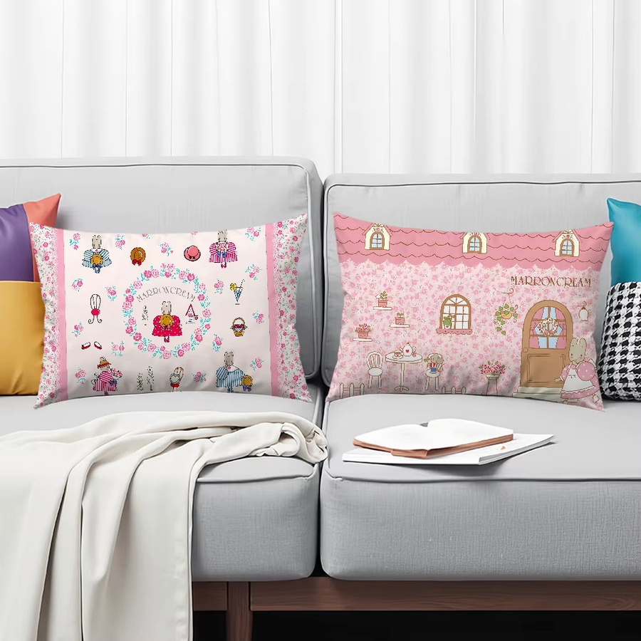 Sanrio Kawaii Cartoon Kissenbezug Marron und Cremefarben für Sofa und Wohnzimmer - Bild 2