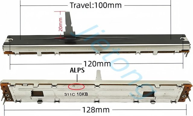 Pioneer Pitch Fader RSA0N1164A08 für CDJ1000, CDJ1000MK3, CDJ2000NEXUS, 10 KB, Gerades Slip-Potentiometer - Bild 1