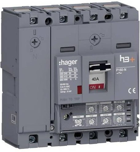 Hager HNS041JC Leitungsschutzschalter MCB grau 40 A - Bild 1