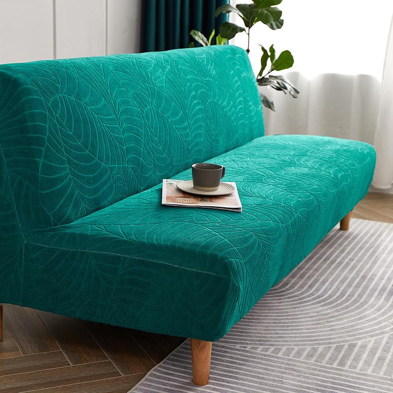 S-EMIGA Wasserabweisender Stretch-Sofabezug aus Jacquard für Futon-Sofas, Farbe: Kaffeebraun - Bild 2