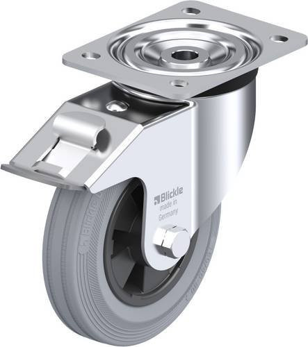 Blickle L-VPP 160R-FI-SG Lenkrolle mit Feststeller in Schwarz-Blau-Grau mit 160 mm Rad-Durchmesser und 135 kg Tragfähigkeit - Bild 1