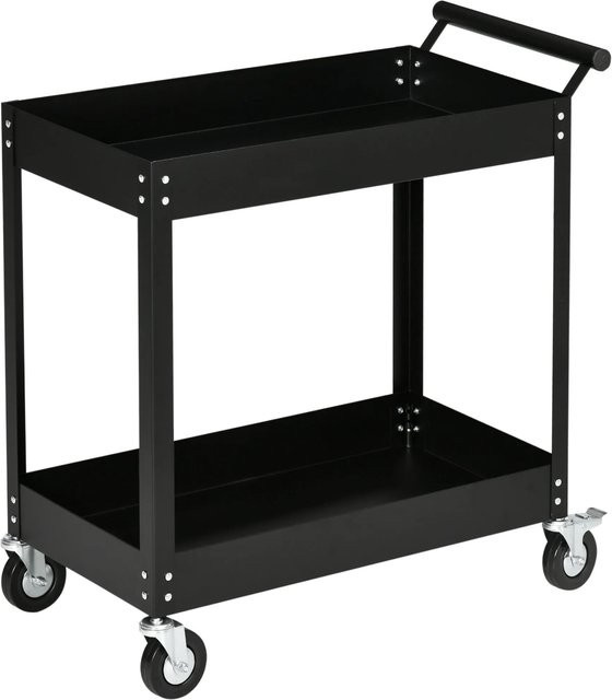 DURHAND Werkstattwagen aus kaltgewalztem Stahl in Schwarz, B/T/H: 38 x 84,5 x 84 cm - Bild 1