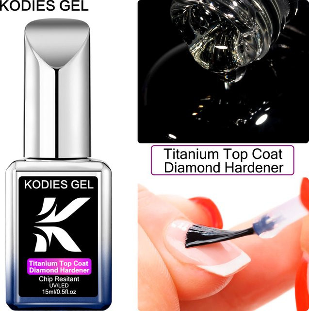 KODIES GEL Titan Top Coat UV-Gel-Nagellack, 15 ml, klarer Diamant - Bild 1