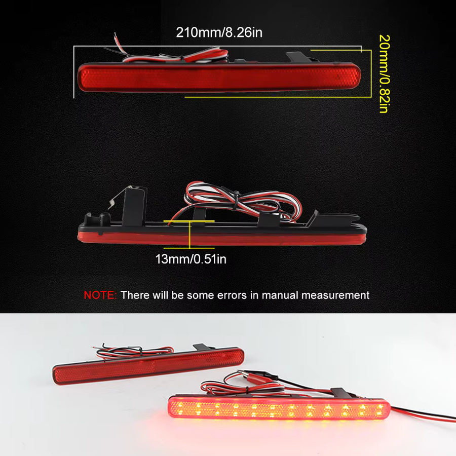 2er-Set LED Stoßstangen-Reflektoren in Rot für Acura TSX und europäischen Accord, OEM 33555-TL0-G01, links und rechts - Bild 2