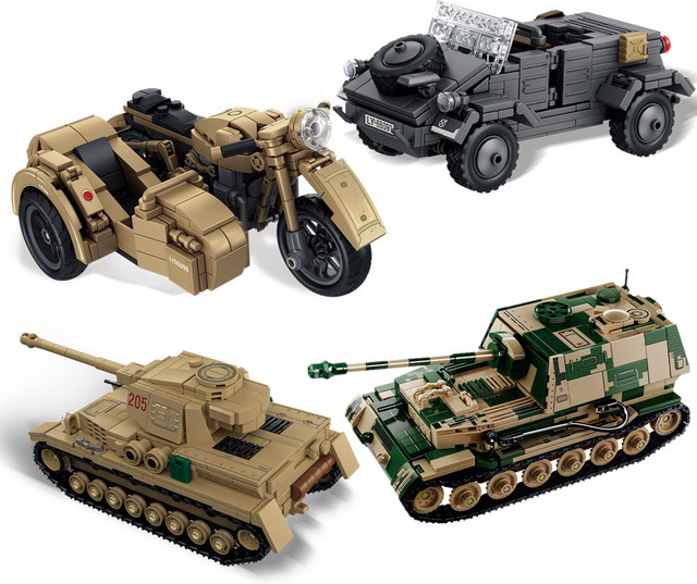 HYMILENARIO Weltkriegs-Armee Militär-Soldaten R-75 Seitenwagen-Motorrad Gepanzertes Fahrzeug, Bausatz, Bausteine - Bild 1