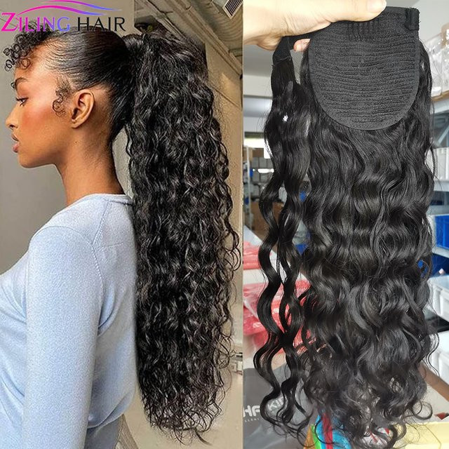ZILING Haarverlängerung Wasserwelle, Remy Haar, 120g, Damen - Bild 1