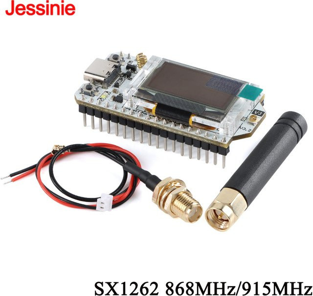 SX1262 LoRa ESP32 Modul mit OLED Display und WiFi für Meshtastic und Arduino, 868 MHz/915 MHz IoT Antenne für Mesh Netzwerke - Bild 1