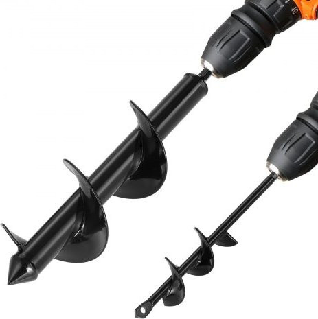 VEVOR Auger Drill Bit Pflanzset aus 2 Teilen, Spiralbohrer für 3/8 Zoll Sechskantaufnahme, Heavy Duty Pflanzwerkzeug für Pflanzlöcher, B/T/H: 40 x 220 mm und 80 x 300 mm - Bild 1