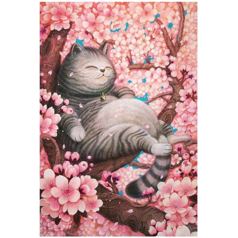 MaxRenard Kirschblüte & Katze Puzzle, 1.000 Teile, Erwachsene - Bild 3