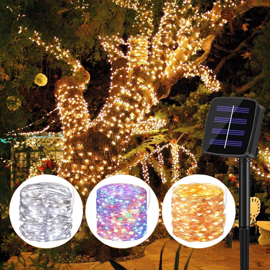 OSIDEN Solar LED Lichterkette Outdoor Wasserdicht Kupferdraht Girlande für Garten und Camping - Bild 4
