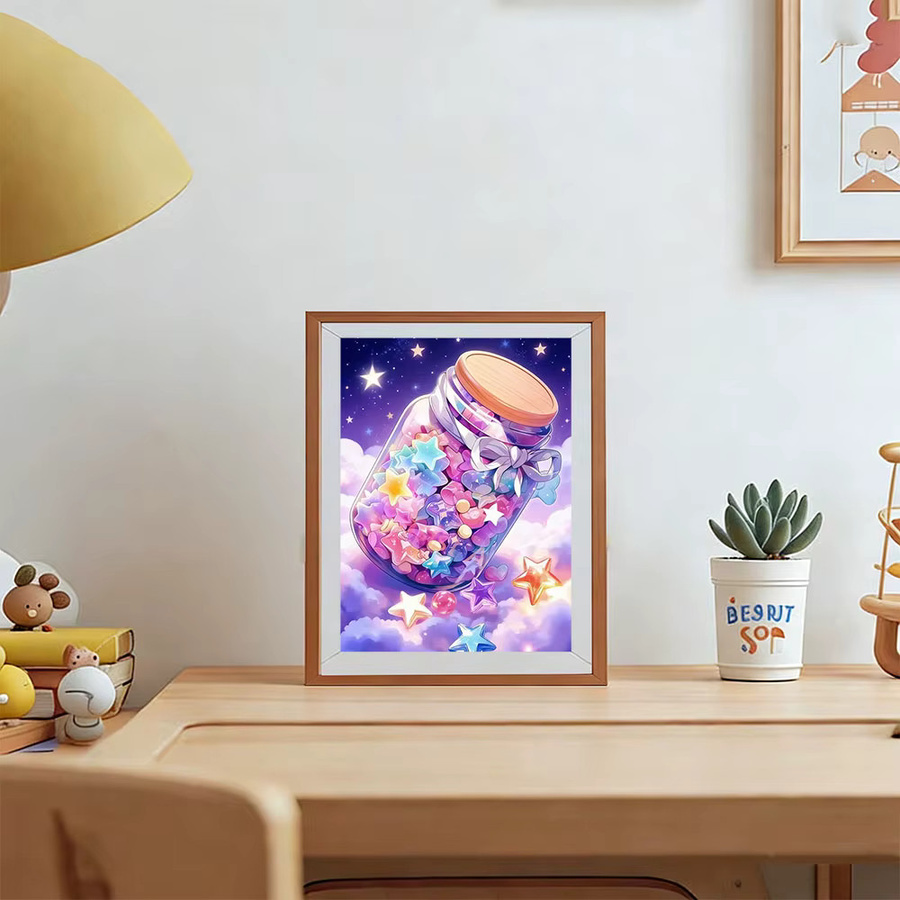 AZQSD DIY Diamant-Mosaik-Set, Fantasie-Landschaft, Süßigkeiten-Dessert, Sternenhimmel, Vollflächiges Strassbild - Bild 3