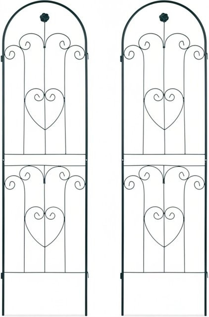 Relaxdays Rankgitter 2er Set aus Eisen in Dunkelgrün, wetterfest für den Garten, Höhe: 180 cm, Breite: 50 cm, Tiefe: 1,5 cm - Bild 1