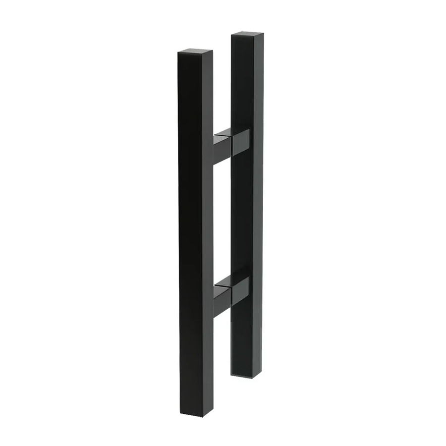 Levidor Glasschiebetür Stangengriff Paar Eckig in Schwarz Matt aus Edelstahl, Länge: 35 cm - Bild 2
