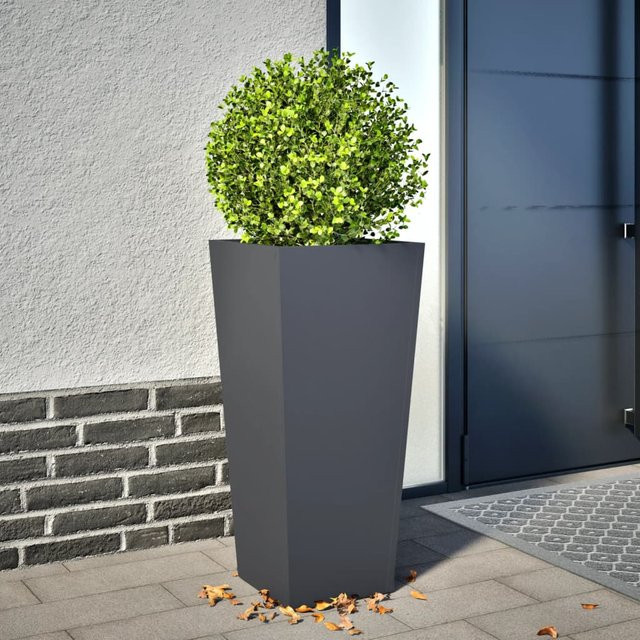 vidaXL Pflanzkübel aus Stahl in Anthrazit, B/T/H: 35 x 35 x 75 cm - Bild 3