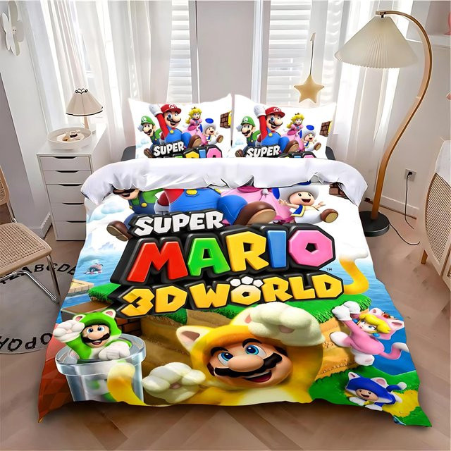Bettwäsche Set Mario mit Bettbezug und Kissenbezug, Mehrfarbig, B/H: 180 x 210 cm - Bild 1
