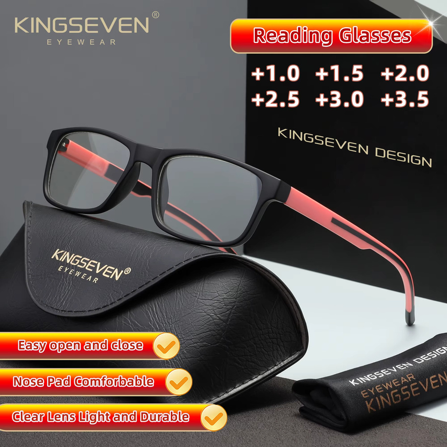 KINGSEVEN Lesebrille Rechteck, Vollrand, Kunststoff, Unisex - Bild 1