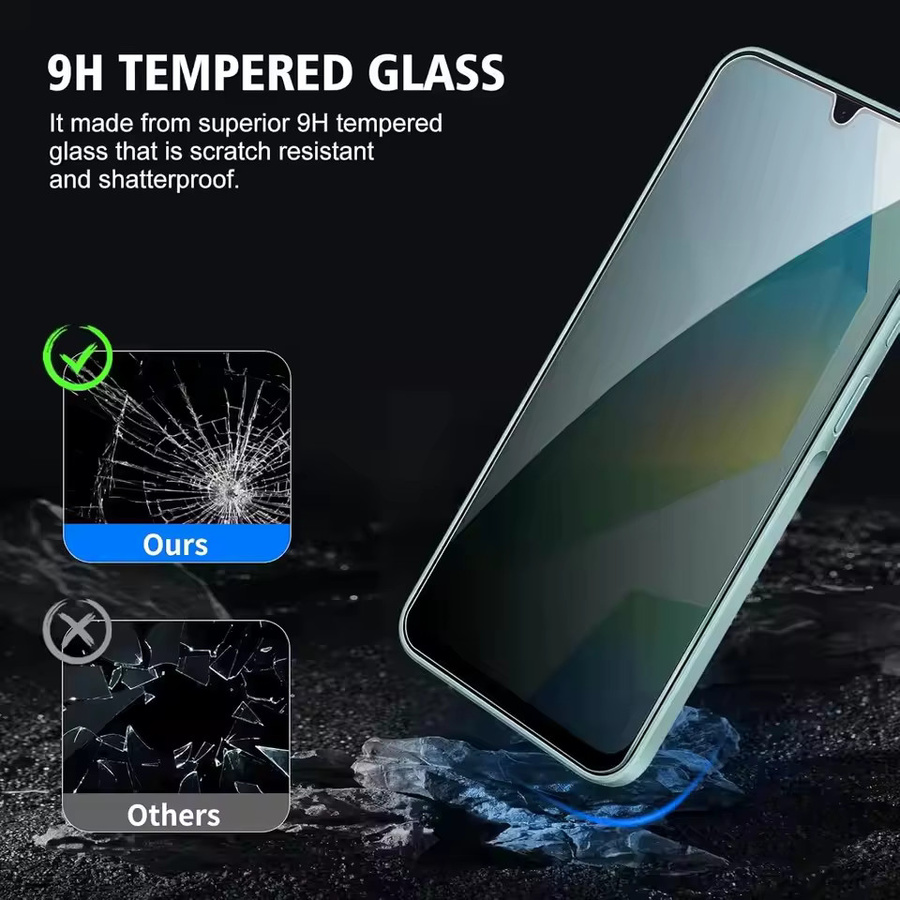 3er-Pack Privatsphäre-Schutzfolie aus Glas für Samsung Galaxy Modelle A03 A04 A7 A9 2018 F06 F15 F16 F17 F23 M01 Core M13 M14 M15 5G M21 2021 transparent - Bild 3