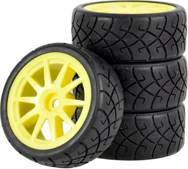 WLtoys RC Car Gummireifen und Räder Felgen, 4-teiliges Set, 12 mm Sechskantnabe, Maßstab 1:18 - Bild 1