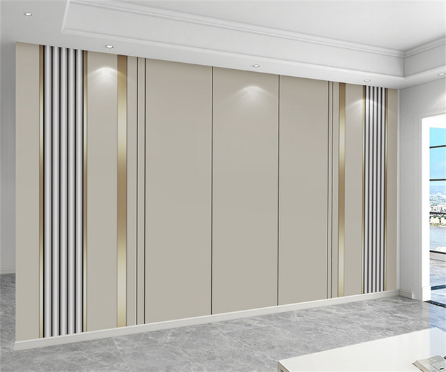 Beibehang Tapete in Beige im modernen minimalistischen Design als Wandgestaltung für Wohnzimmer und Schlafzimmer - Bild 1