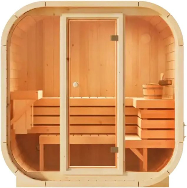 FinnTherm Innensauna Ellipso M aus nordischer Fichte in Braun und Multicolor, B/T/H: 196 x 119 x 189 cm - Bild 1