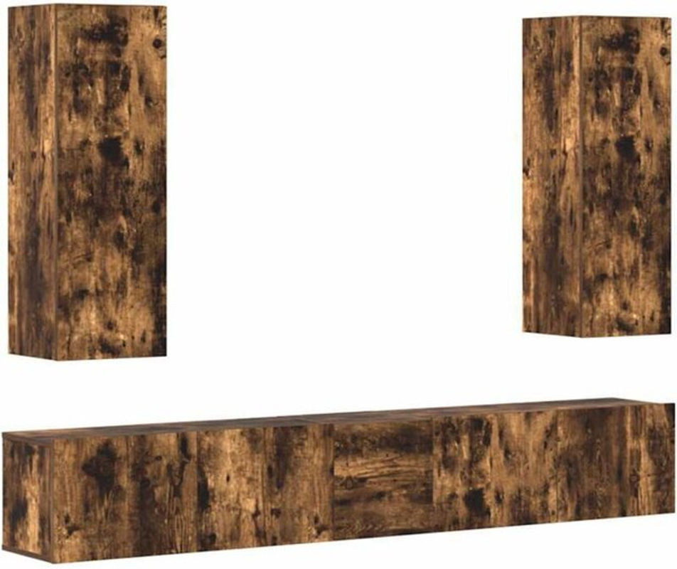 5-tlg. TV-Schrank-Set Vidaxl aus Holzwerkstoff in Räuchereiche Braun Klassisch - Bild 1