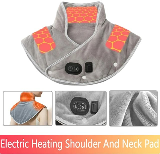 PAQIN Elektrisches Massagegerät für Schulter und Nacken mit Heißkompressen und drei Heizstufen in Grau, B/T/H: 45,0 x 30,0 cm - Bild 1