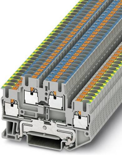 Phoenix Contact 3208566 Doppelstock-Schutzleiterklemme mit 3,5mm Schnellanschluss in Grau, 50 Stück - Bild 1