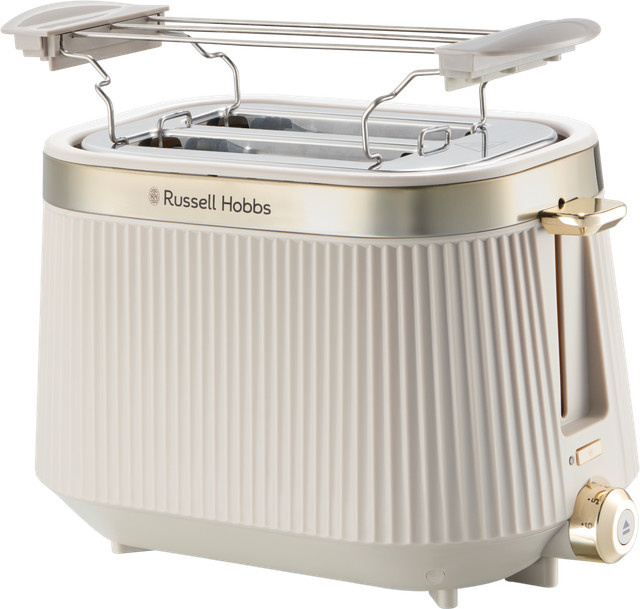 Russell Hobbs Bronte Kompakt-Toaster aus Edelstahl und Kunststoff in Beige/Gold, B/H/T: 18 x 27 x 18 cm - Bild 1