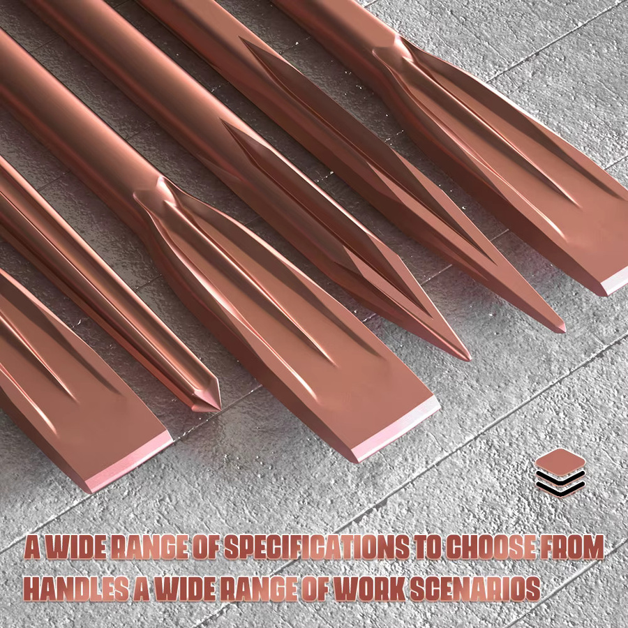 SHENSEN SDS Plus Meißel Set für Elektrohammer in Rose Gold, 2er-Set zum Schlitzen von Beton und Mauerwerk - Bild 2