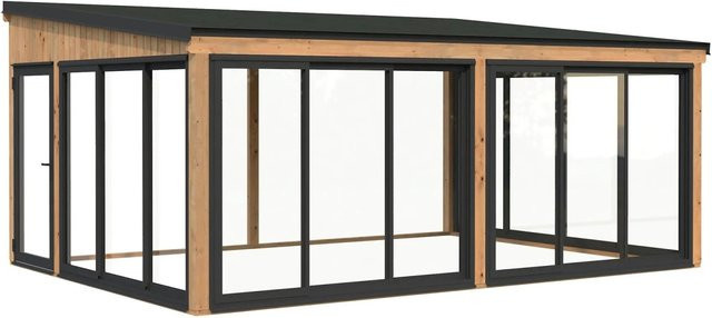 Palmako Holz-Gartenhaus Lumi Slide Plus mit Pultdach in Braun - Bild 1