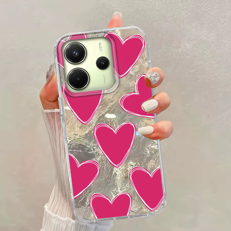 Handyhülle mit Herz-Design für Xiaomi Redmi Note und diverse Modelle in Schwarz und Rosa - Bild 2