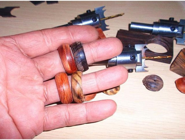 GoolRC Holzringmacher-Set mit Stahl-Holzperlenbohrern in Pink für DIY-Ringherstellung, Durchmesser der Klingen: 17 mm, 19 mm und 21 mm - Bild 1